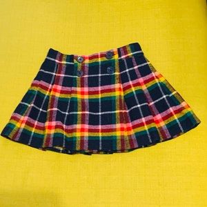 Mini Boden wool-blend pleated plaid skirt - 3-4Y - EUC